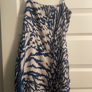 RESA Strapless Navy and Cream Dress